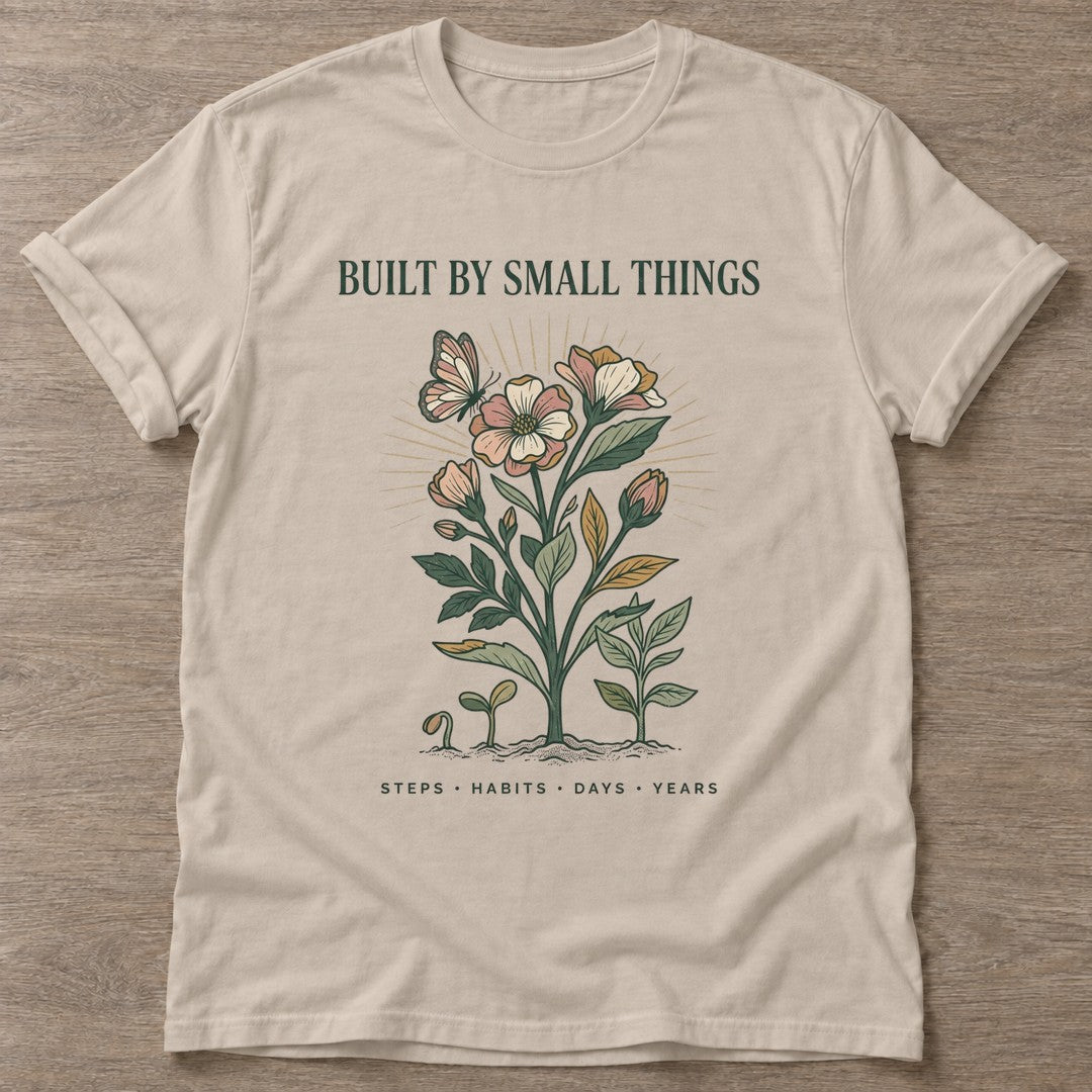 Sand Bloom From Within T-shirt — floral strength design, for women who train