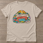 Sand Beginners Belong Here T-shirt — body positive design, for every body in the gym