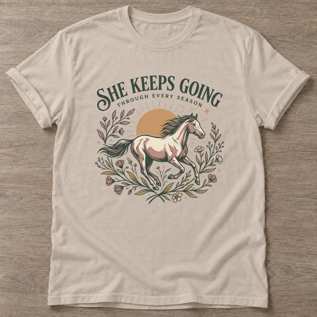 Sand Through Every Season T-shirt — longevity training design, for women over 40