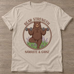 Sand Zen Gains T-shirt — funny gym slogan, for women who train and laugh about it