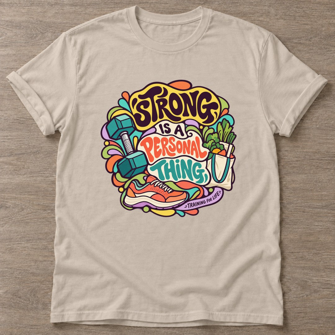 Sand Strong Personal Thing T-shirt — body positive design, for every body in the gym