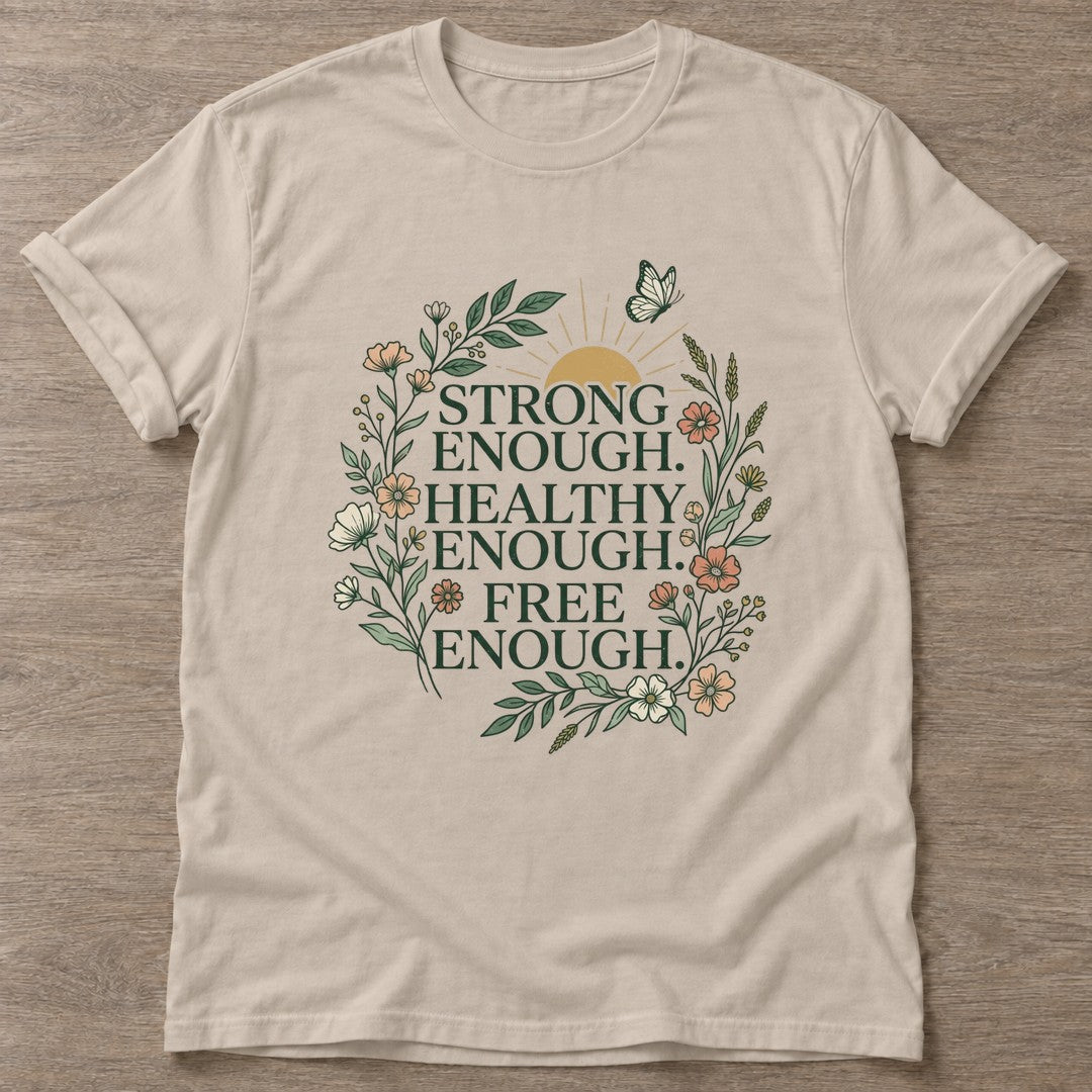 Sand Enough Movement T-shirt — motivational slogan design, for women who train