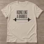 Sand Barbell Aging T-shirt — longevity training design, for women over 40