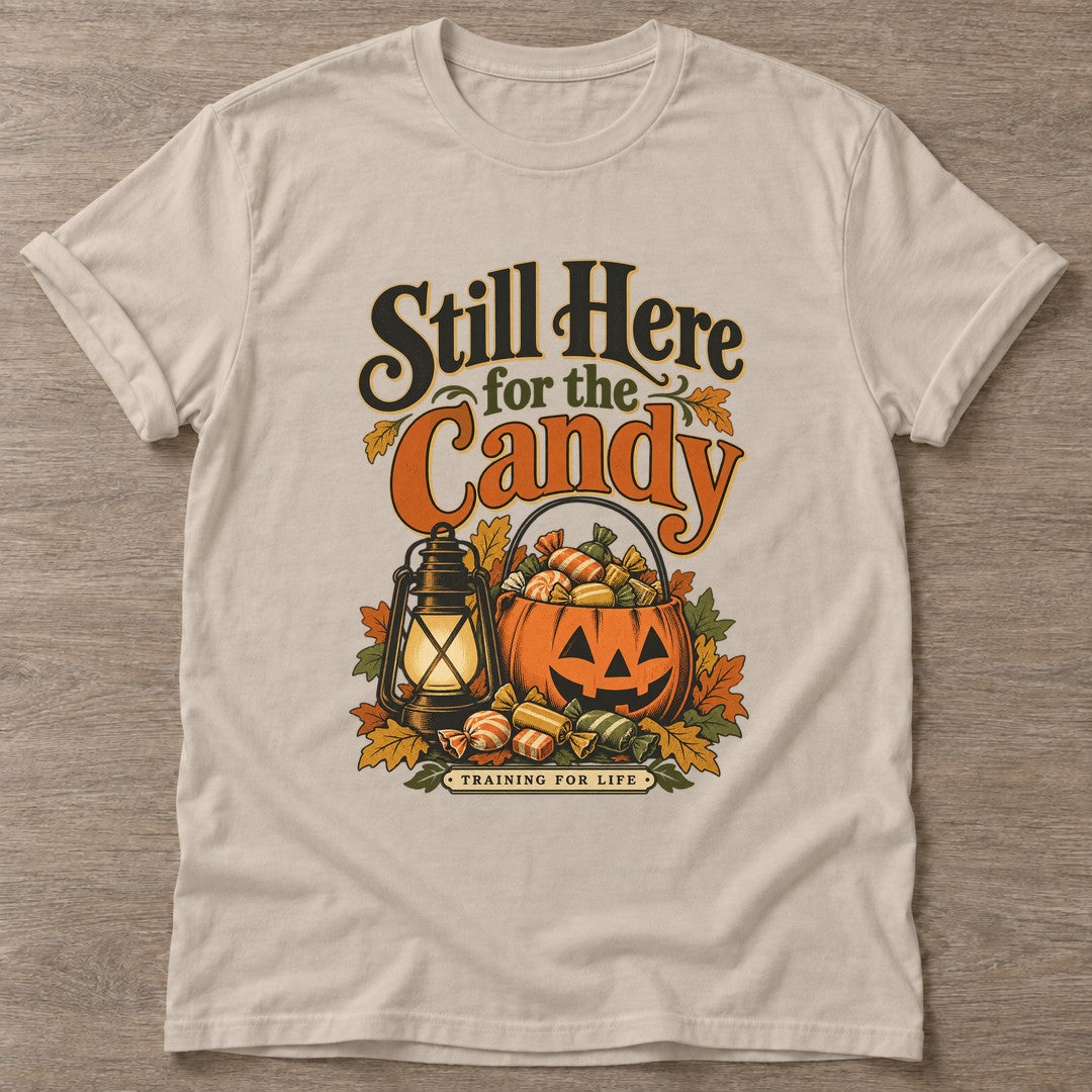 Sand Candy Training T-shirt — funny gym slogan, for women who train and laugh about it