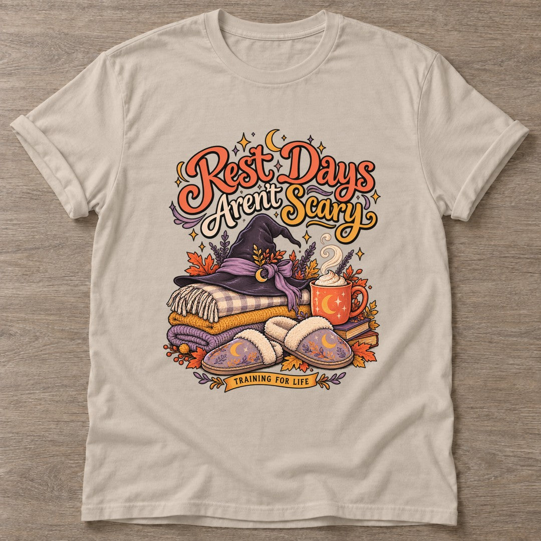 Sand Cozy Witch Era T-shirt — funny gym slogan, for women who train and laugh about it