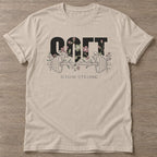 Sand Floral Gains T-shirt — floral strength design, for women who train