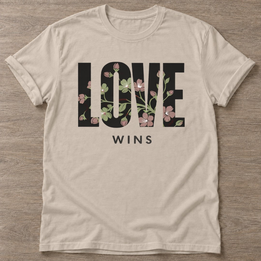 Sand Bloom Wins T-shirt — floral strength design, for women who train