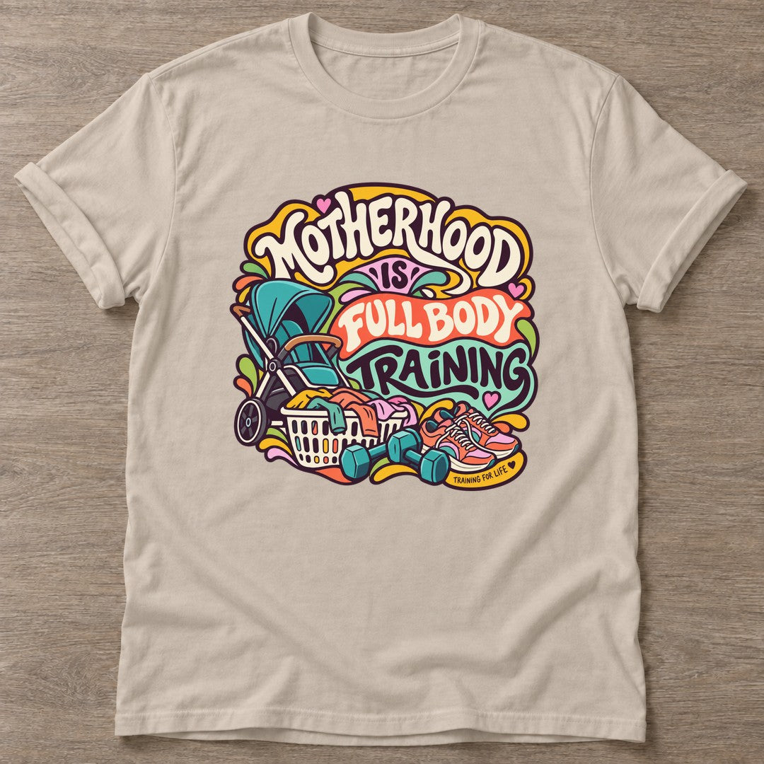 Sand Mom Gains T-shirt — weightlifting design, for women who lift