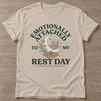 Sand Moth Moon Mood T-shirt — rest and recovery design, for women who train