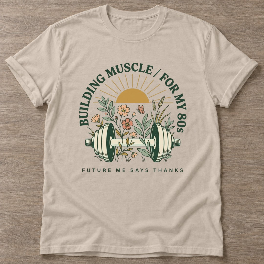 Sand Gratitude Gains T-shirt — growth mindset design, for women building a habit