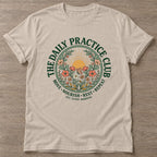 Sand Bloom Repeat T-shirt — floral strength design, for women who train