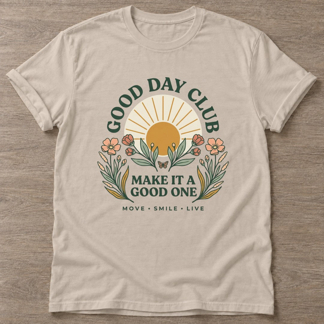 Sand Move Smile Live T-shirt — everyday workout design, for women who move