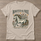 Sand Untamed Bloom T-shirt — floral strength design, for women who train