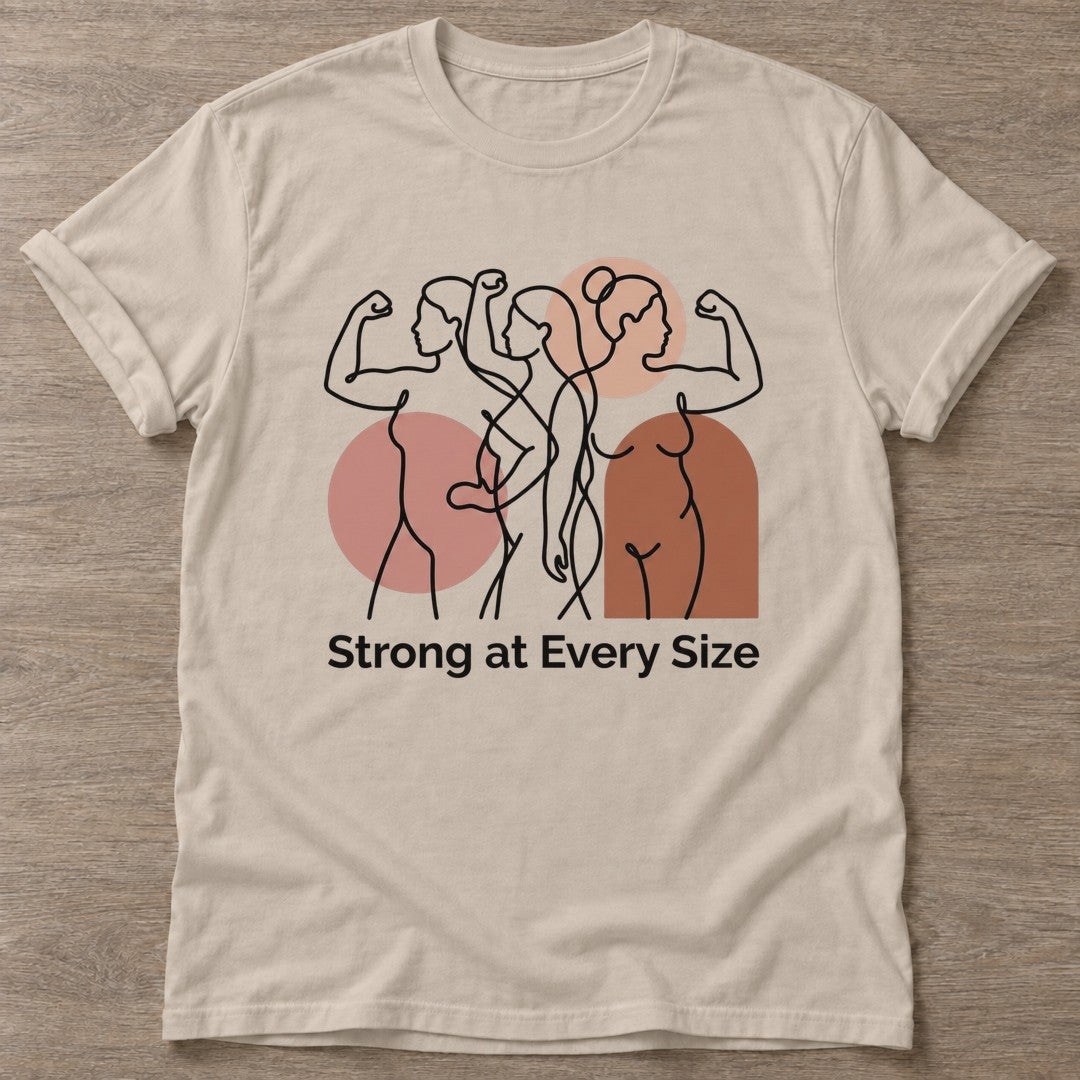 Sand Strength In Every Size T-shirt — body positive design, for every body in the gym