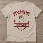Sand Fierce Power T-shirt — weightlifting design, for women who lift