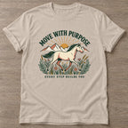 Sand Purpose Rider T-shirt — motivational slogan design, for women who train