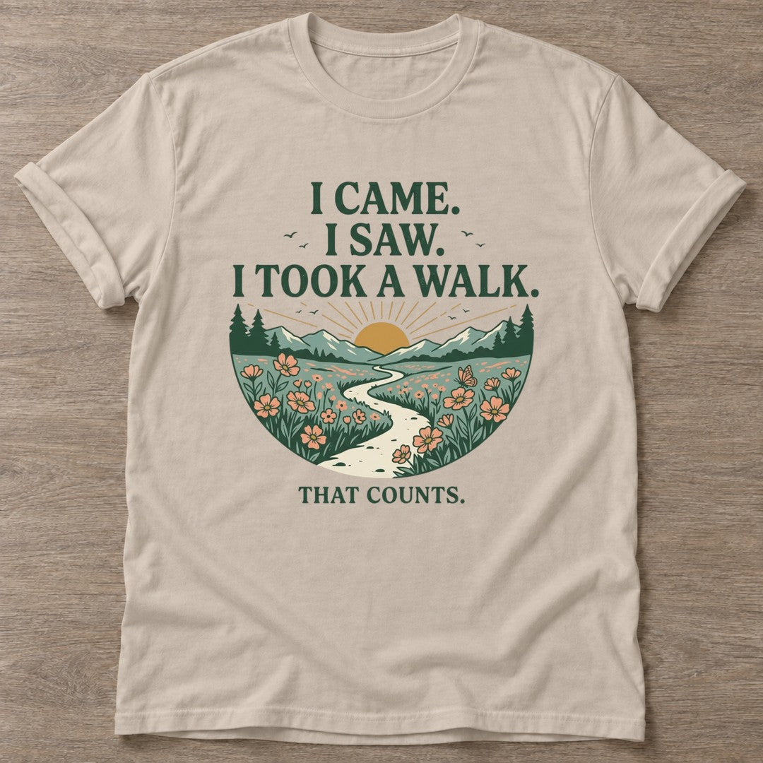Sand Took A Walk T-shirt — walking club design, for women who walk