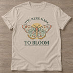 Sand Bloom Through T-shirt — floral strength design, for women who train