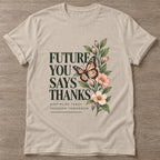 Sand Growth Blooms T-shirt — growth mindset design, for women building a habit