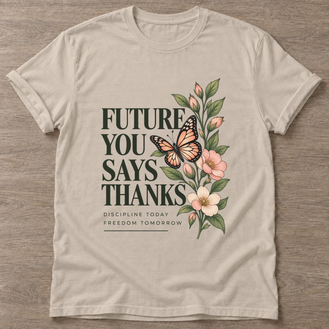 Sand Growth Blooms T-shirt — growth mindset design, for women building a habit