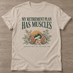 Sand Muscles Over Millions T-shirt — weightlifting design, for women who lift
