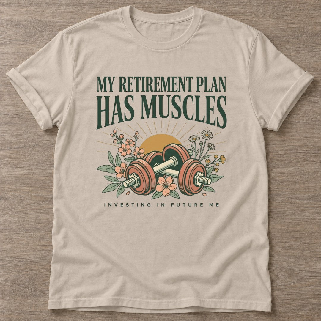 Sand Muscles Over Millions T-shirt — weightlifting design, for women who lift