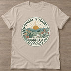Sand Sunrise Intention T-shirt — motivational slogan design, for women who train