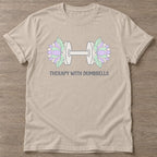 Sand Floral Iron T-shirt — floral strength design, for women who train