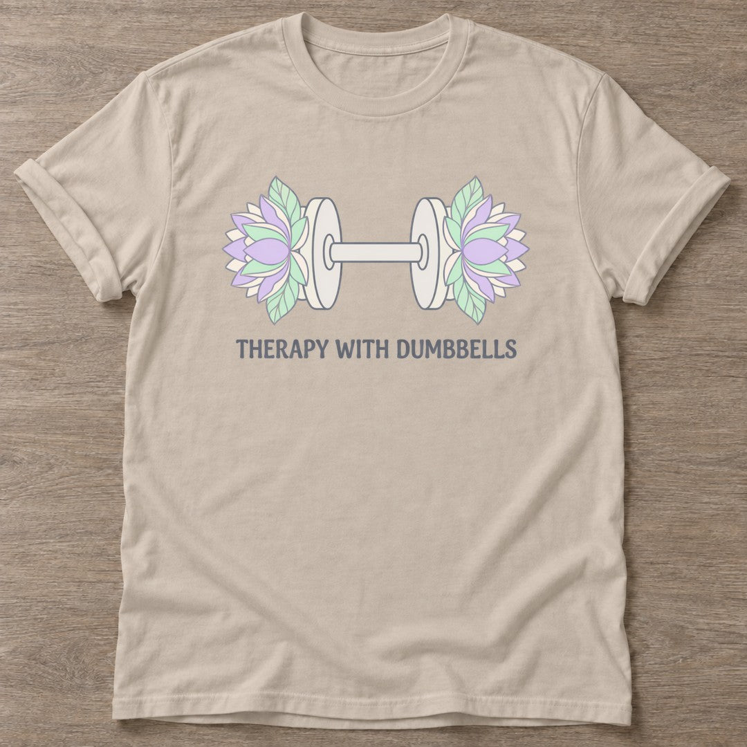 Sand Floral Iron T-shirt — floral strength design, for women who train