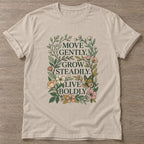 Sand Live Boldly T-shirt — motivational slogan design, for women who train