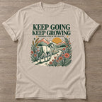 Sand Progress Practice T-shirt — growth mindset design, for women building a habit
