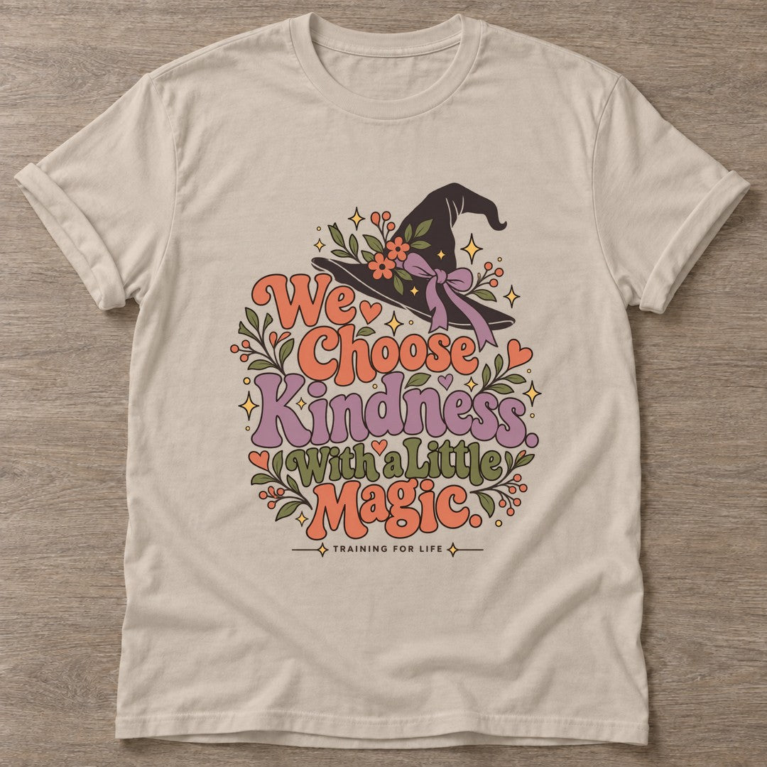 Sand Kindness Magic T-shirt — motivational slogan design, for women who train