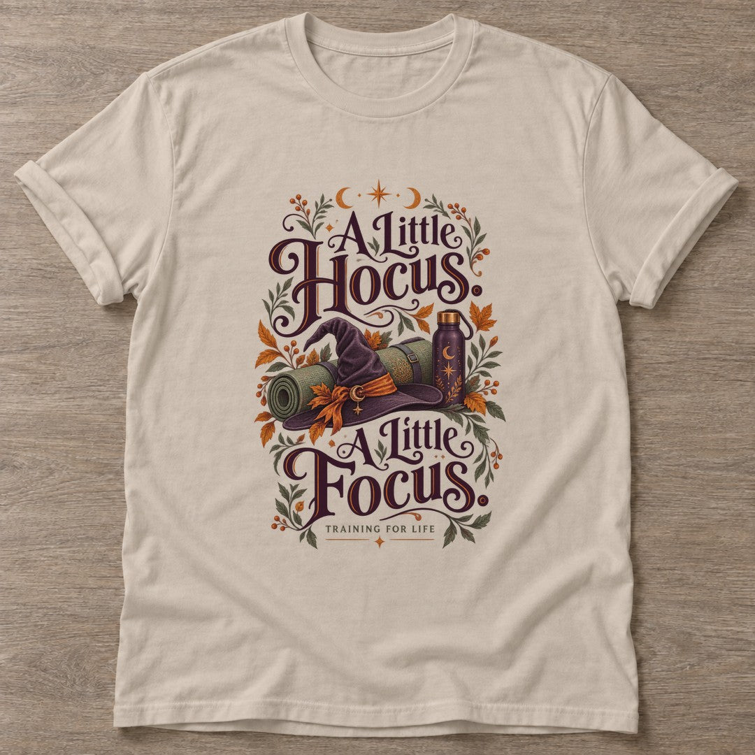 Sand Witchy Focus T-shirt — funny gym slogan, for women who train and laugh about it