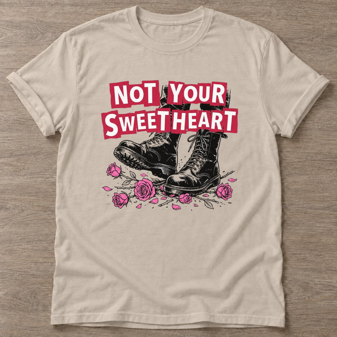 Sand Roses And Boots T-shirt — floral strength design, for women who train