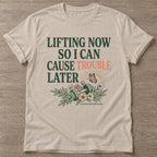 Sand Cause Trouble T-shirt — motivational slogan design, for women who train