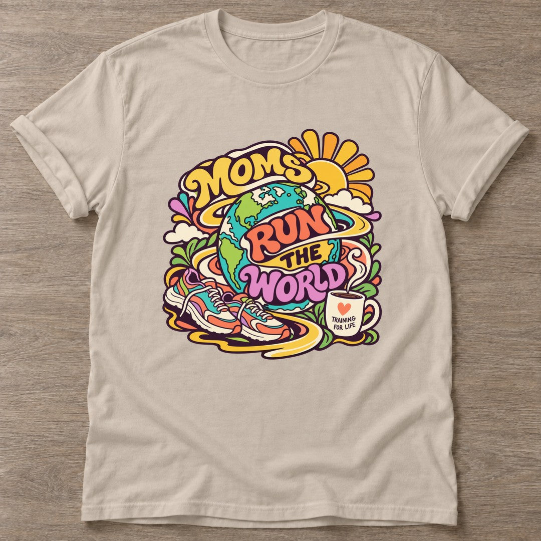 Sand Run The World T-shirt — running design, for women who run