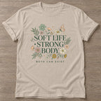Sand Soft Yet Strong T-shirt — rest and recovery design, for women who train