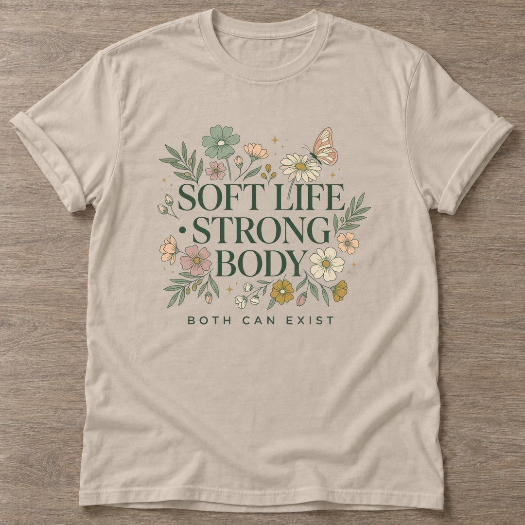 Sand Soft Yet Strong T-shirt — rest and recovery design, for women who train