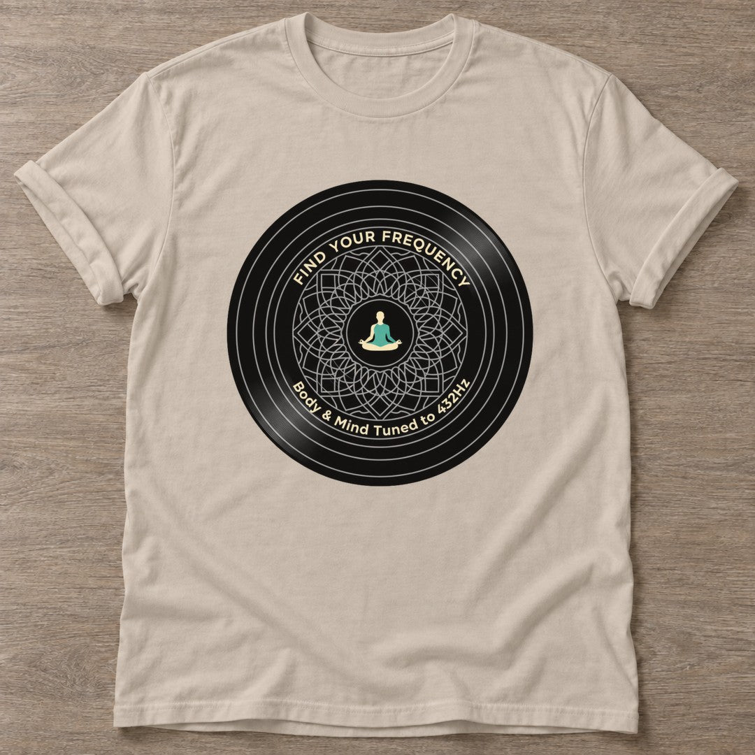 Sand Tuned To 432Hz T-shirt — rest and recovery design, for women who train