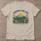 Sand Wildflower Strength T-shirt — floral strength design, for women who train