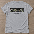 Sport Grey Blooming Strength T-shirt — floral strength design, for women who train