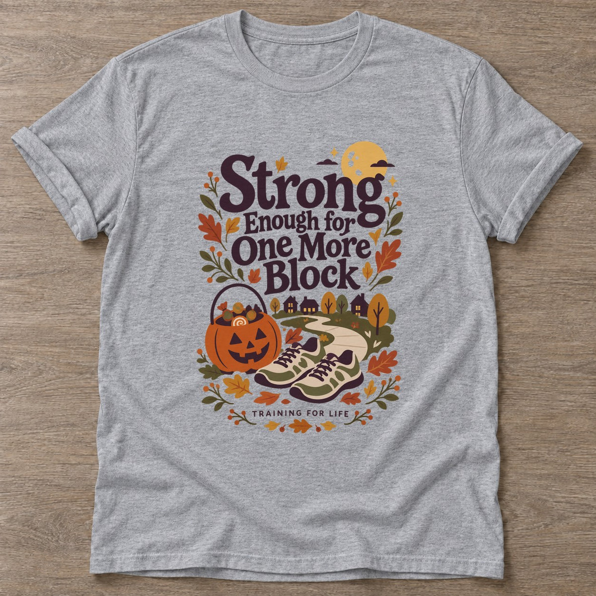 Sport Grey One More Block T-shirt — walking club design, for women who walk