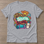 Sport Grey Stretch Breathe Belong T-shirt — body positive design, for every body in the gym
