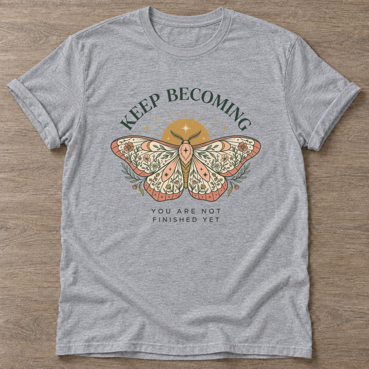 Sport Grey Unfinished Yet T-shirt — growth mindset design, for women building a habit