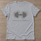 Sport Grey Floral Grind T-shirt — floral strength design, for women who train