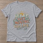 Sport Grey Morning Momentum T-shirt — motivational slogan design, for women who train