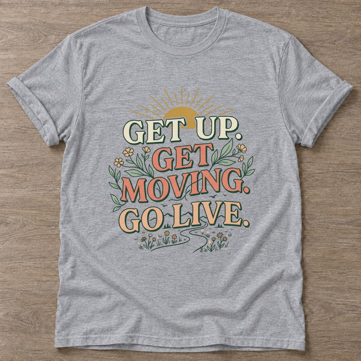 Sport Grey Morning Momentum T-shirt — motivational slogan design, for women who train