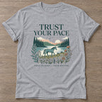 Sport Grey Journey Rhythm T-shirt — motivational slogan design, for women who train