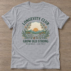 Sport Grey Botanical Aging T-shirt — longevity training design, for women over 40