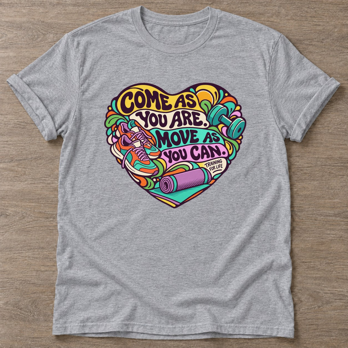 Sport Grey Athletic Authenticity T-shirt — body positive design, for every body in the gym